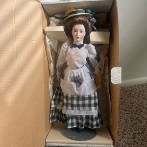 Vintage Franklin heirloom Lavender girl porcelain doll